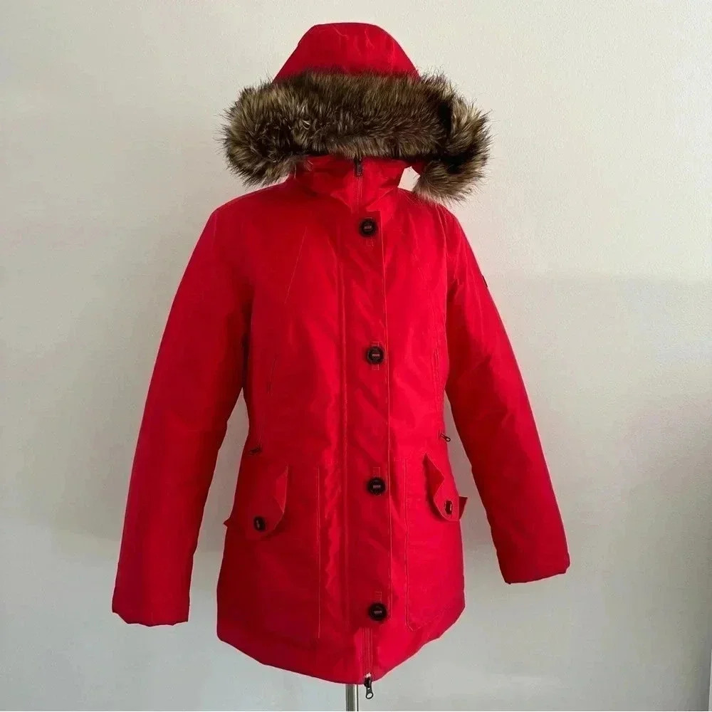 The North Face Mauna Kea Red Parka Jacket Coat Sz M